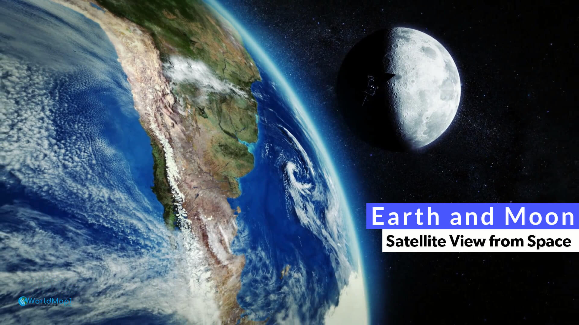 Argentina Earth and Moon from Space